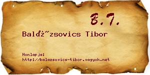 Balázsovics Tibor névjegykártya