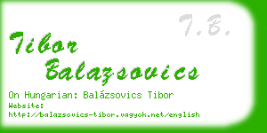 tibor balazsovics business card